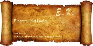 Ebert Kálmán névjegykártya
